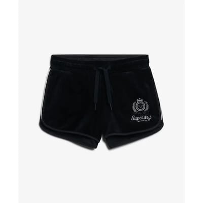 Superdry Country Club Velour Shorts Blauw Grootte: 38
