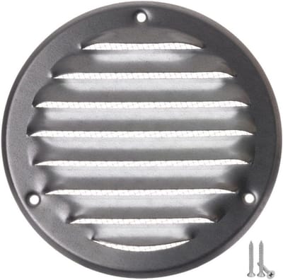 Ventilatierooster Ø 100 mm met Insectenbescherming - Verzilverd Metalen Rooster voor Ventilatie en Afvoer