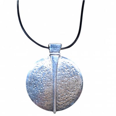 Ketting Maya-zwart koord-metaal-ronde hanger - Charme Bijoux