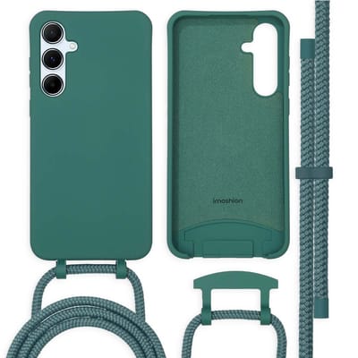 imoshion Hoesje - Geschikt voor Samsung Galaxy A55 (5G) - Color Backcover met afneembaar koord - Donkergroen