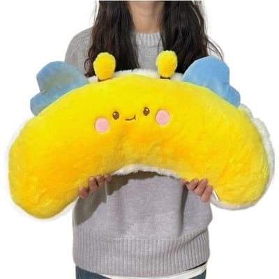 Nieuwe Schattige Bij Kussenpop Pluche Speelgoed Kleine Bij Kussenpop Slaapkussen Verjaardagscadeau 55Cm