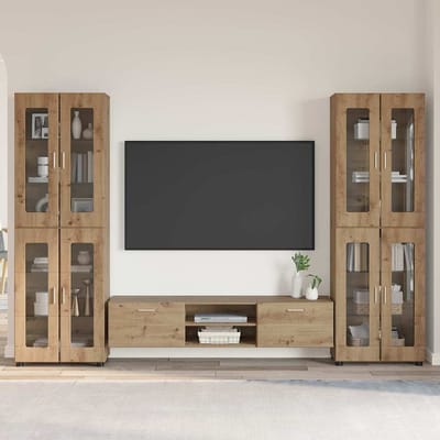 vidaXL - Tv-meubelset - FLORIN - 3 - st - Artisan - Eiken - Bewerkt - hout