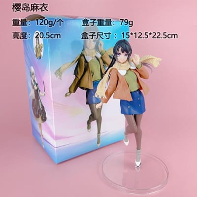 22cm Mai Sakurajima Ziet De Voorouders Van Het Bunny Meisje Niet Model Winterkleding Sakurajima Mai PVC Actiemodel Model Speelgoed With box