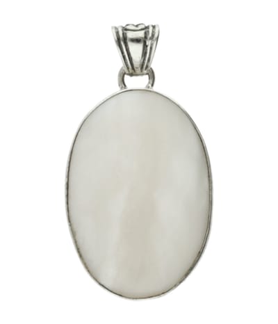 Zilveren Aragoniet roze edelsteen ovaal groot hanger