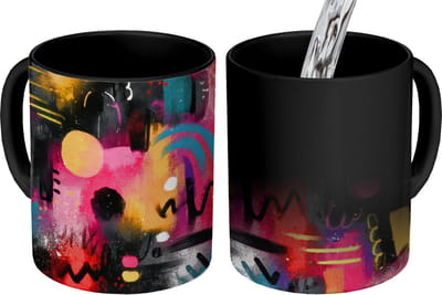Magische Mok - Foto op Warmte Mokken - Koffiemok - Kleurvlakken - Vormen - Kleurrijk - Abstract - Magic Mok - Beker - 350 ML - Theemok