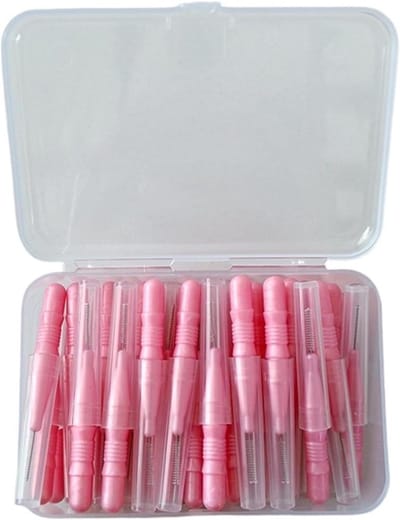 Interdentale borstels - Tandenstokers - Mondhygiëne verbeteren - Flexibele handgreep - 40 stuks - Roze