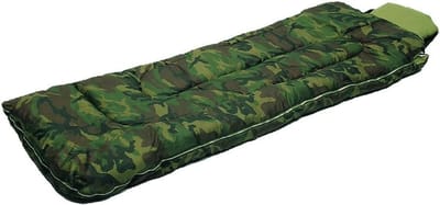 Comfortabele Slaapzak in Bos Camouflage met Vast Verstelbaar Kussen
