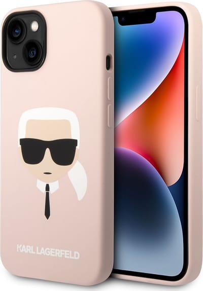 Karl Lagerfeld Silicone Back Cover Telefoonhoesje voor Apple iPhone 14 - Bescherm je Telefoon - Roze