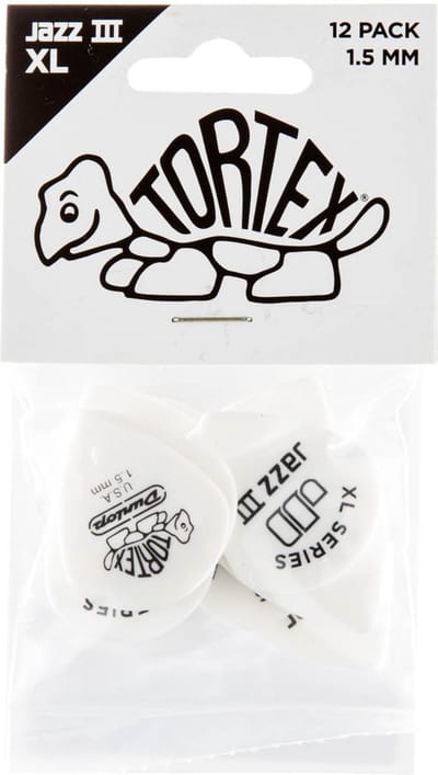 Jim Dunlop Tortex - Plectrums - Jazz - Player's Pack 12 Stuks - 1,50 mm - Grijs
