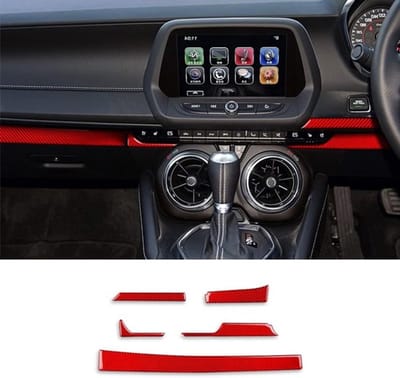 Koolstofvezel Dashboard Covers voor Chevrolet Camaro 2016-2019 - Carbon Fiber Accessoires voor Interieur, Console en Trim in Rood
