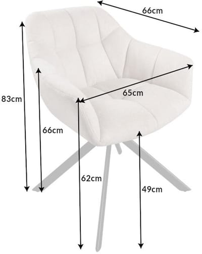 Bureaustoel PAPILLON champagnebeige decoratief gewatteerd zwart metalen frame - 43110