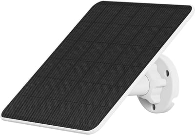 Zonnepaneel 6 W voor IP-beveiligingscamera's met USB type C en micro-USB, eenvoudig te installeren, wit