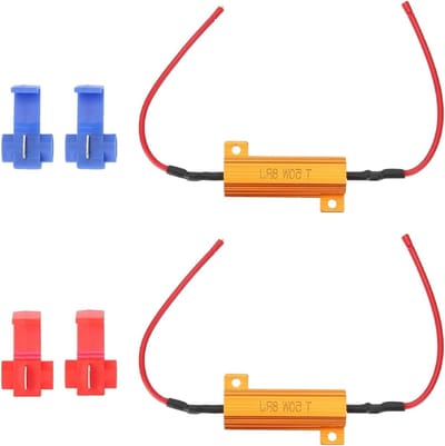 2 Stuks 50W 8 Ohm Weerstand voor LED Lampen, Flikker Probleem Oplossing, Turn Signal Blinker Fix