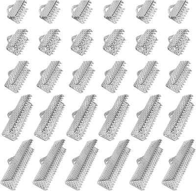 100 Stuks Zilveren Metalen Krimp Eindkappen en Crimp Klemmen voor DIY Sieraden Maken - 5 Maten van 8mm tot 25mm, Perfect voor Kettingen en Armbanden