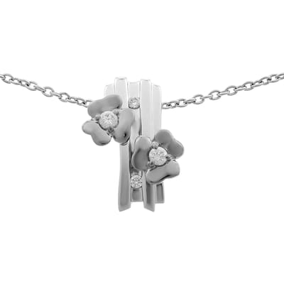 Orphelia Dames 925 Sterling Zilveren Ketting met Hanger - Zilver/Zwart ZH-6039/2