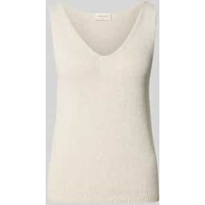 Tricottop met V-hals