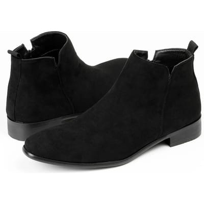 Heren Klassieke Retro Chelsea Boots Heren Britse Mode Leren Enkellaars Heren Casual Korte Laarzen Hoge Schoenen Plusmaten 43 black
