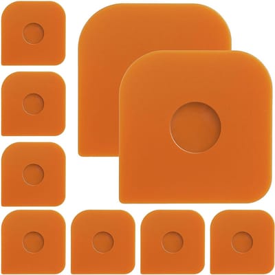 9-delige set keukenkrabbers, flexibele deegschraper, oranje pankrabber, scherp hoekschraper voor deegsnijden en schoonmaken van kookgerei