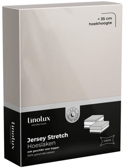 Linolux (topper) Hoeslaken Jersey Stone 90x200