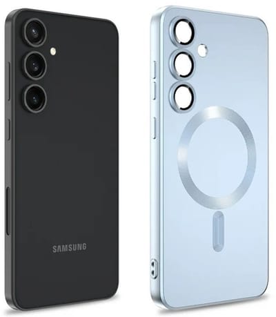 Casemania Hoesje Geschikt voor Samsung Galaxy S25 Plus - Blauw - Matte Siliconen Back Cover - Geschikt voor MagSafe