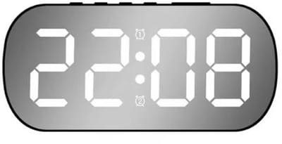 LED Digitale Elektronische Wekker met Helder Display en Alarmfunctie – Eenvoudige Desktop Tafelklok voor Slaapkamer, Woonkamer en Kantoor – Moderne Digitale Alarmklok als Interieur Decoratie en Praktische Tijdweergave-ZWART/WIT