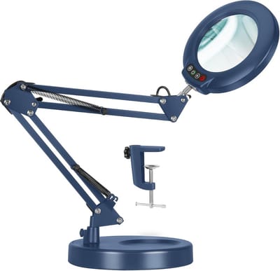 Loep Lamp - Vergrootglas Standaard - Hobby Werk - Multifunctioneel - 27 cm - Wit