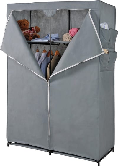 5Five Mobiele kledingkast - opvouwbaar - grijs - kunststof - 110 x 45 x 155 cm - hang en leg opties