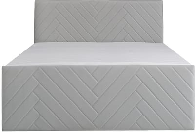 Vente-unique Boxspringbed fluweel lichtgrijs 180 x 200 cm (Super King Size Bed)