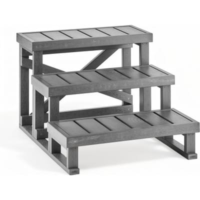 VEVOR Opstapje voor jacuzzi's en campers, 3 treden met 70 cm brede treden, geschikt voor zwembaden, campers, terrassen en tuinen, antislip treden met een draagvermogen van 160 kg, geschikt voor alle weersomstandigheden.