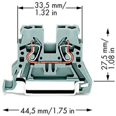 WAGO 870-901 Doorgangsklem 5 mm Spanveer Toewijzing: L Grijs 100 stuk(s)