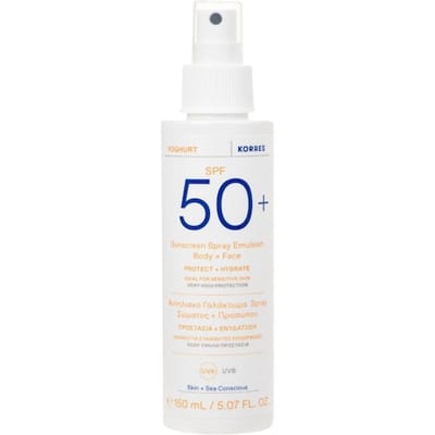 Korres Zonneproducten Yoghurt zonnespray emulsie voor gezicht en lichaam SPF50+ Zonnebrand Dames 150 ml
