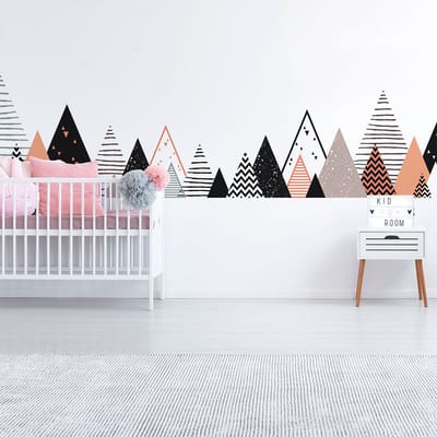 Kinderstickers met Scandinavische bergen van Rafika, 70 x 115 cm