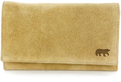 Bear Design Sweety XL Suede Leren Overslagportemonnee - Bisquit