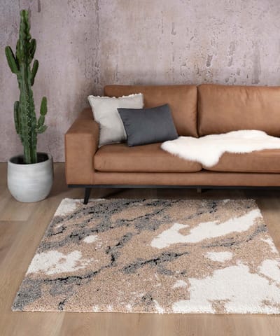 Vierkant vloerkleed marmer - Marble Artisan beige 140x140