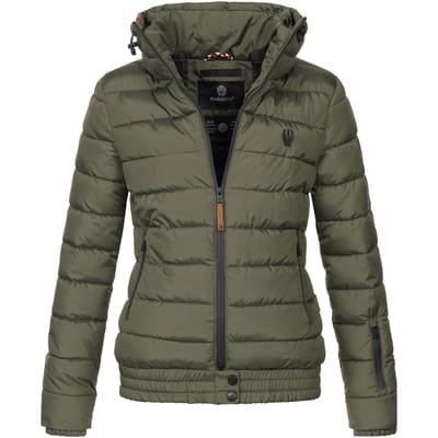 Marikoo dames gewatteerde jas Poisen met hoge kraag & teddyfleece zakken