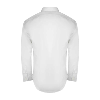 Aquascutum Heren Geborduurd Logo Shirt Met Lange Mouwen (Wit)