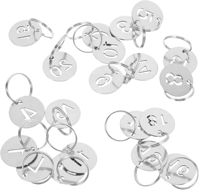 Stalen Sleutellabels - Genummerde Tags - Organisatie Beheer - Roestvrij Staal - 2.3cm Rond - Zilver