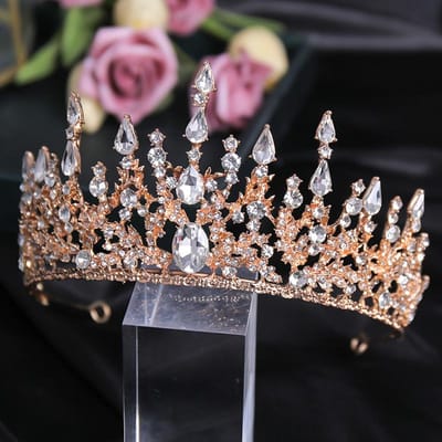 Europese en Amerikaanse Strass Kroon Tiara Atmosferische Barok Kroon Tiara Bruid Bruiloft Luxe Haar Kroon Accessoires gray