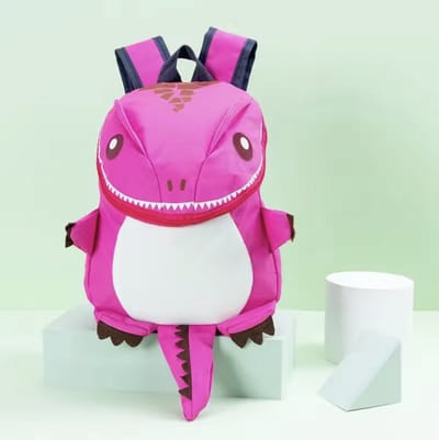 Mini rugzak - Klein rugzakje - Roze - Dinsaurus - Met rits - Peutertas - Kleine tas voor kinderen - Let op: dit is geen schooltas - 28CM hoog - CHPN
