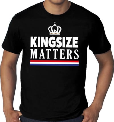 Zwart Kingsday / Koningsdag Kingsize Matters grote maten shirt heren - Oranje kleding XXXL
