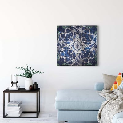 Canvas print DD123305 Orient Basar A.S. Création 0,5 x 0,5 m Blauw Kantoor Hal/Gang Keuken Slaapkamer Woonkamer