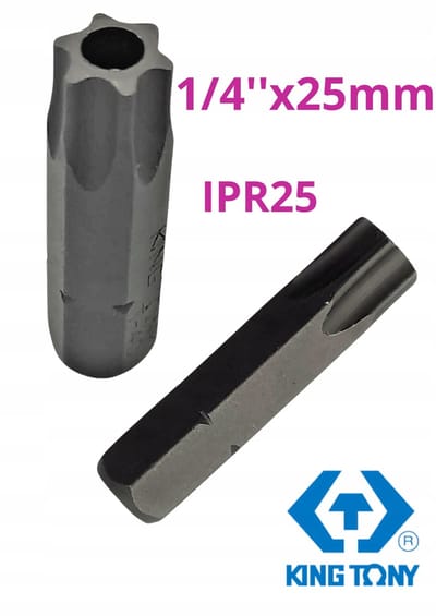 King Tony Torx Plus Bit 1/4" 25mm IPR25 5-armig met Beveiliging