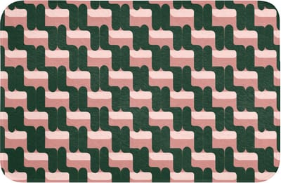 WC mat 60x40 cm - Antislip - Vlechtpatroon - Groen - Roze - Geometrisch - Toiletmat - Vloermat - Douchemat - Toilet tapijt - Toiletmatten