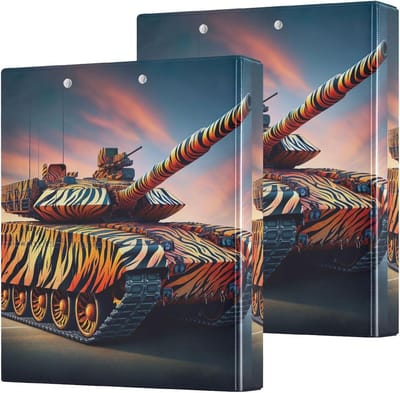 Tankpatroon met dierenhuid, drie ringbanden, 1 1/2 inch bindmiddel voor meisjes, mappen voor school, 2 stuks