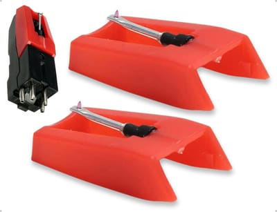 Cosensi- Vervangende Naalden 2 Stuks - Compatibel met Crosley/Ion - Lichtgewicht/Duurzaam - Rood Ontwerp - Goede Geluidskwaliteit - Platenspeler Naald