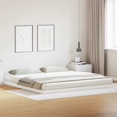 vidaXL - Vloerbedframe - Wit - 213,5 - x - 184 - x - 9 - cm - Massief - grenenhout