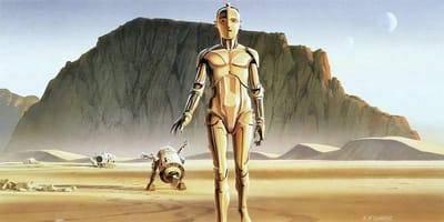 Fotobehang - Star Wars Classic RMQ Droids 500x250cm - Vliesbehang