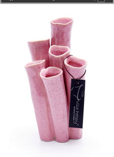Vaas - Villa Pottery - Decoratie - Woondecoratie - porselein - waterdicht - New Juul 1_2 Pink Reactive
