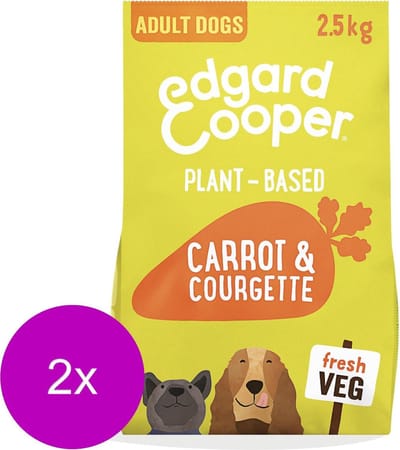 Edgard & Cooper Plantbased Adult Wortel&Courgette - Hondenvoer - 2 x 2.5 kg