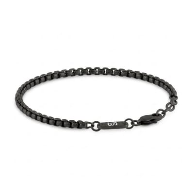 STEEL & BARNETT - Schakelarmband Heren - Black Edition Boxed - Zwart - Maat S